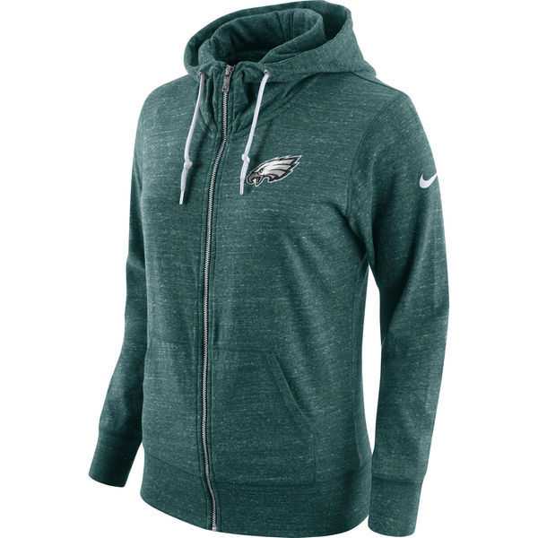 Women's Nike Eagles Fresh Logo Green Full Zip Hoodie,We sell and wholesale Women's Nike Eagles Fresh Logo Green Full Zip Hoodie on line form chian!